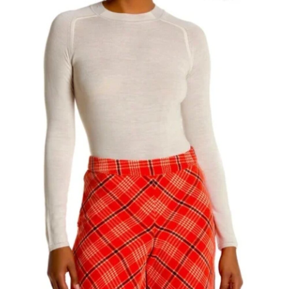 Rag & Bone Pamela Extra Fine Merino Wool Sweater Size Small Petite Cream